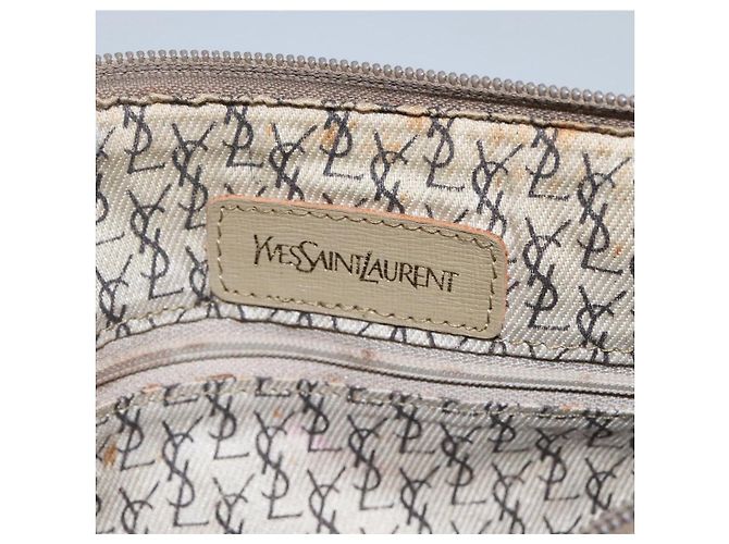 Borsa a mano SAINT LAURENT in pelle embossata grigia Auth sw230 Marrone - vista 17