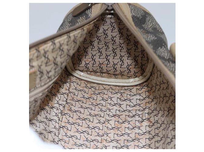 Borsa a mano SAINT LAURENT in pelle embossata grigia Auth sw230 Marrone - vista 18