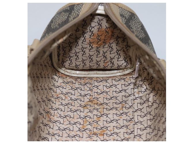 Borsa a mano SAINT LAURENT in pelle embossata grigia Auth sw230 Marrone - vista 19