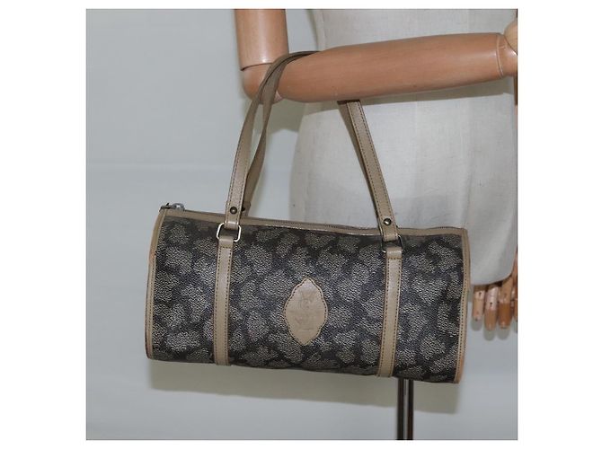 Borsa a mano SAINT LAURENT in pelle embossata grigia Auth sw230 Marrone - vista 20