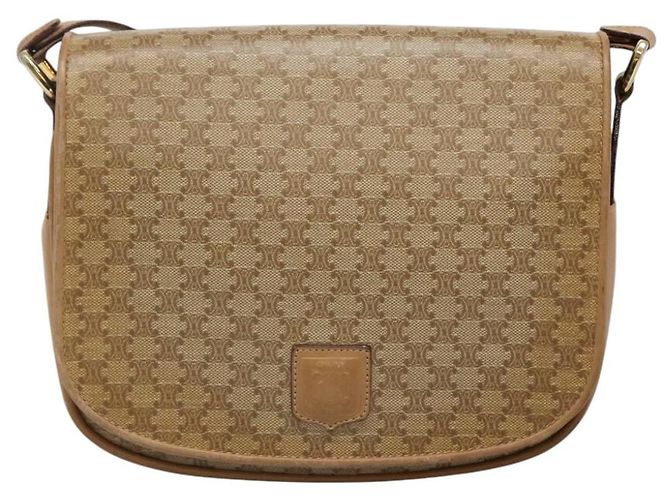 Céline Borsa a spalla in tela Macadam beige Auth BA971 - vista 13