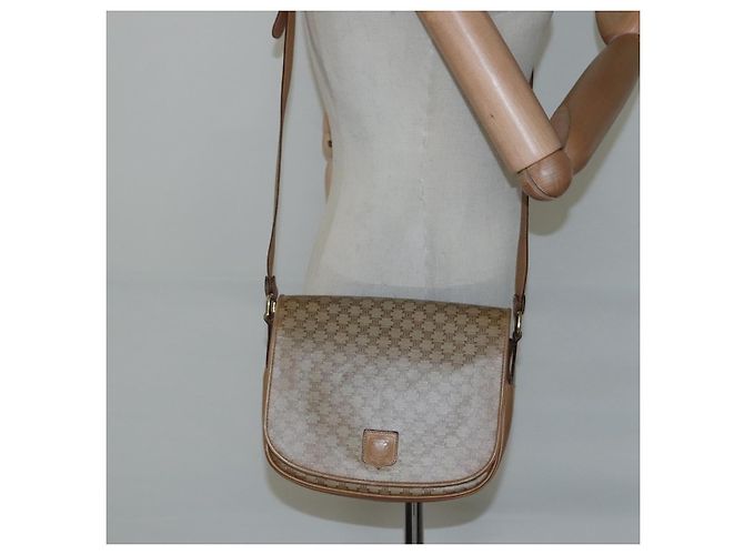 Céline Borsa a spalla in tela Macadam beige Auth BA971 - vista 21