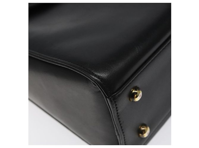 Borsa a mano in pelle nera GIVENCHY Auth hk2395 Nero - vista 14