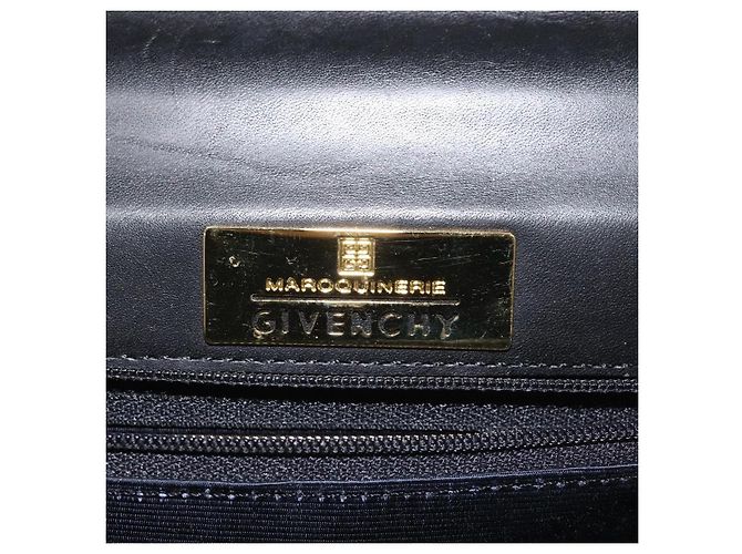 Borsa a mano in pelle nera GIVENCHY Auth hk2395 Nero - vista 18