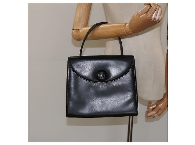 Borsa a mano in pelle nera GIVENCHY Auth hk2395 Nero - vista 22