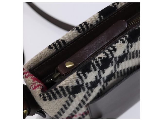 Borsa a spalla Burberry Nova Check in lana beige Auth EC948 - vista 10