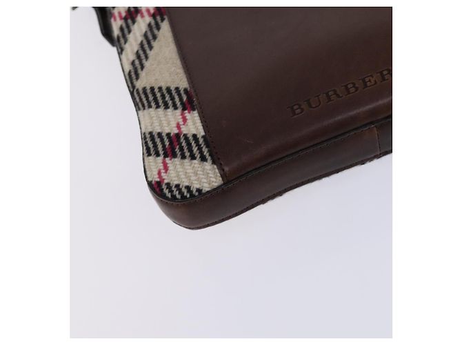 Borsa a spalla Burberry Nova Check in lana beige Auth EC948 - vista 14