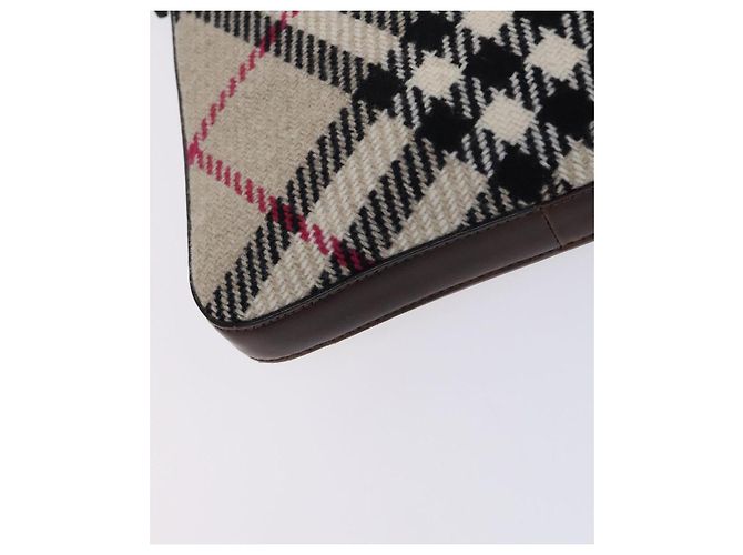 Borsa a spalla Burberry Nova Check in lana beige Auth EC948 - vista 16