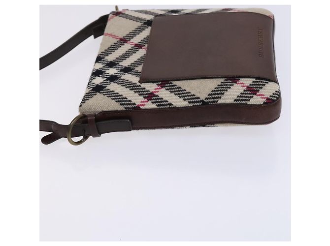 Borsa a spalla Burberry Nova Check in lana beige Auth EC948 - vista 4
