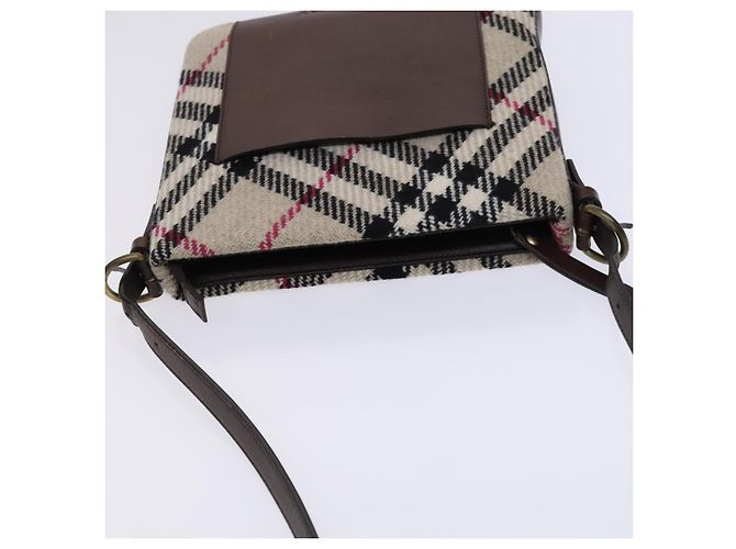 Borsa a spalla Burberry Nova Check in lana beige Auth EC948 - vista 6