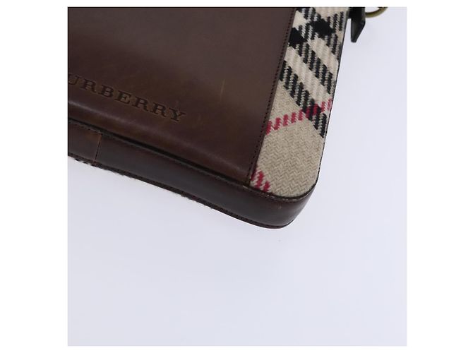 Borsa a spalla Burberry Nova Check in lana beige Auth EC948 - vista 9