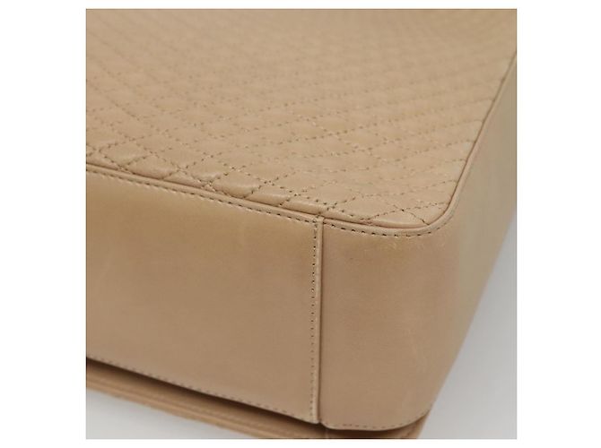 BALLY Bolso de Hombro Acolchado de Cuero Beige Dorado Auth BA814 - vista 15