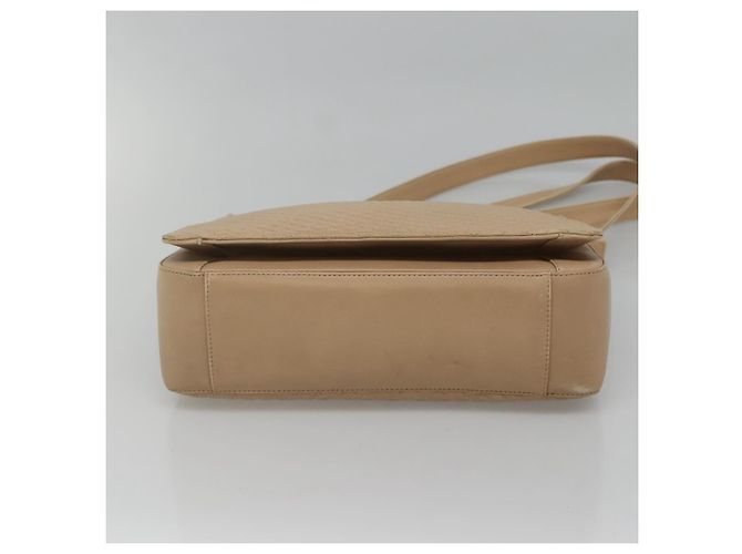 BALLY Bolso de Hombro Acolchado de Cuero Beige Dorado Auth BA814 - vista 5