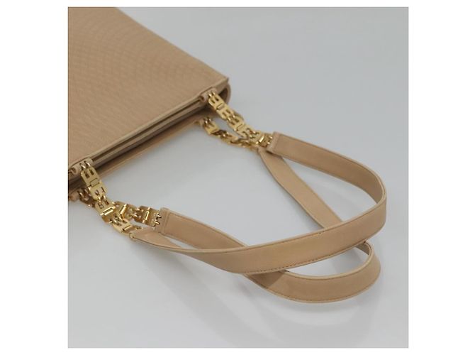 BALLY Bolso de Hombro Acolchado de Cuero Beige Dorado Auth BA814 - vista 7