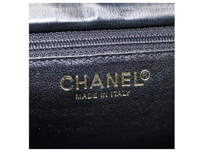 CHANEL Chain Hand Bag Cotton Black Gold CC Auth bs23972 Golden - view 17