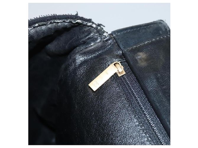CHANEL Chain Hand Bag Cotton Black Gold CC Auth bs23972 Golden - view 19