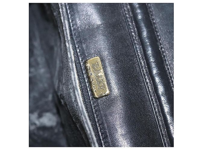 Bolsa de ombro BALLY em couro preto e dourado Auth EC1031 - vista 17