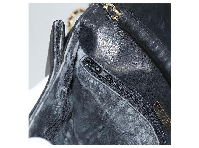 Bolsa de ombro BALLY em couro preto e dourado Auth EC1031 - vista 20