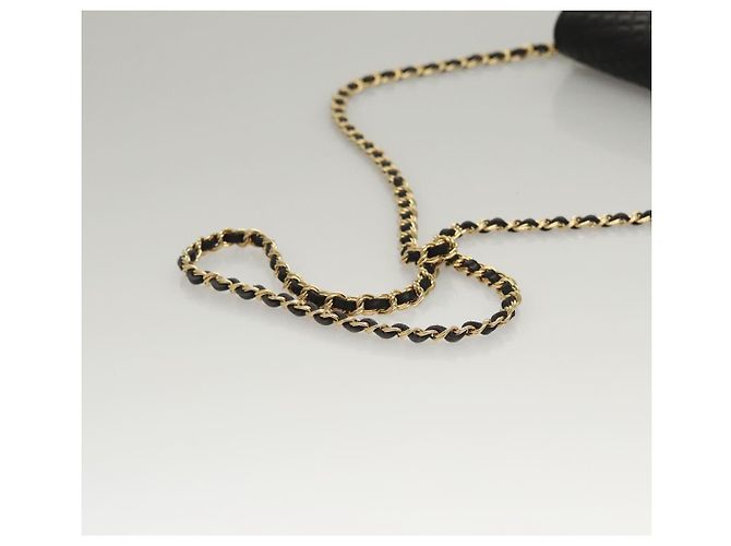 Bolsa de ombro BALLY em couro preto e dourado Auth EC1031 - vista 7