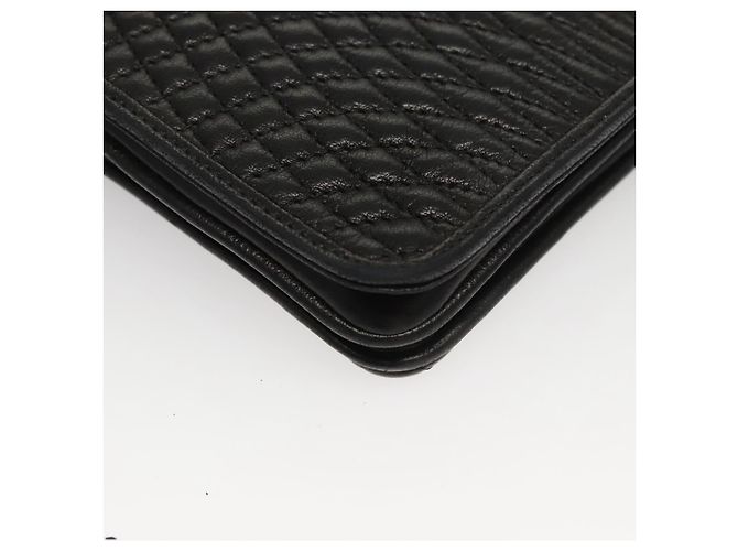 Bolsa de ombro BALLY em couro preto e dourado Auth EC1031 - vista 9