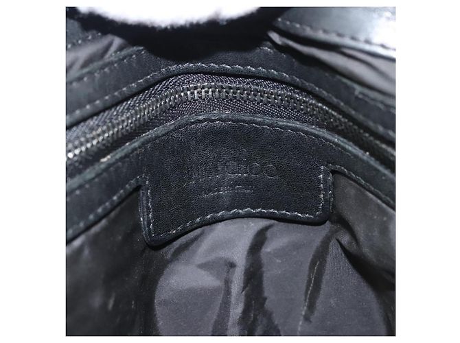 Borsa a spalla Jimmy Choo in nylon e pelle nera Auth bs23874 Nero - vista 21