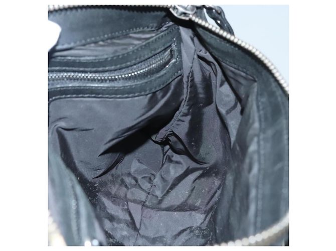 Borsa a spalla Jimmy Choo in nylon e pelle nera Auth bs23874 Nero - vista 22