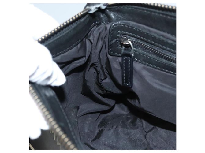 Borsa a spalla Jimmy Choo in nylon e pelle nera Auth bs23874 Nero - vista 23