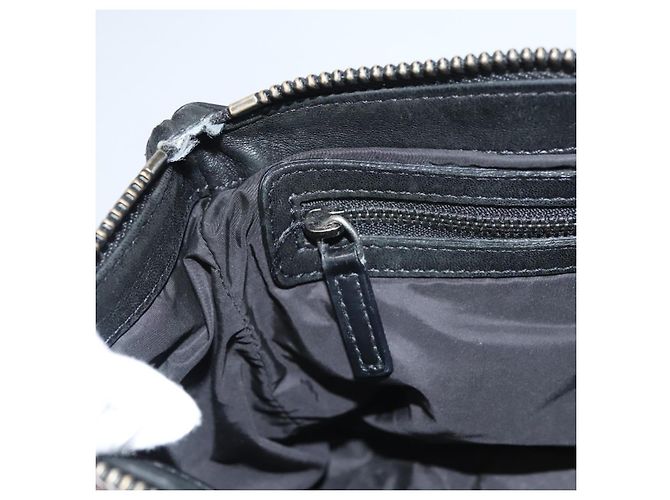 Borsa a spalla Jimmy Choo in nylon e pelle nera Auth bs23874 Nero - vista 24
