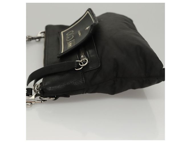 Borsa a spalla Jimmy Choo in nylon e pelle nera Auth bs23874 Nero - vista 4