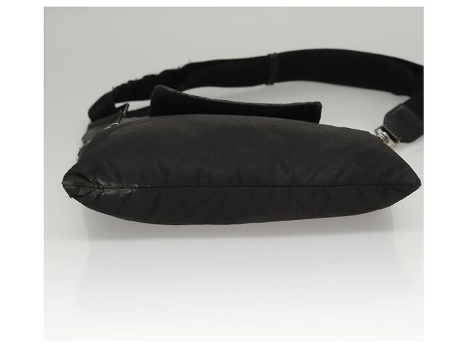 Borsa a spalla Jimmy Choo in nylon e pelle nera Auth bs23874 Nero - vista 5