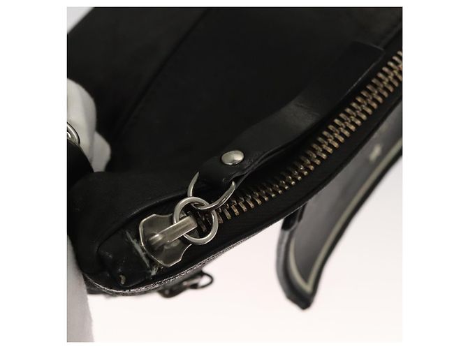 Borsa a spalla Jimmy Choo in nylon e pelle nera Auth bs23874 Nero - vista 9