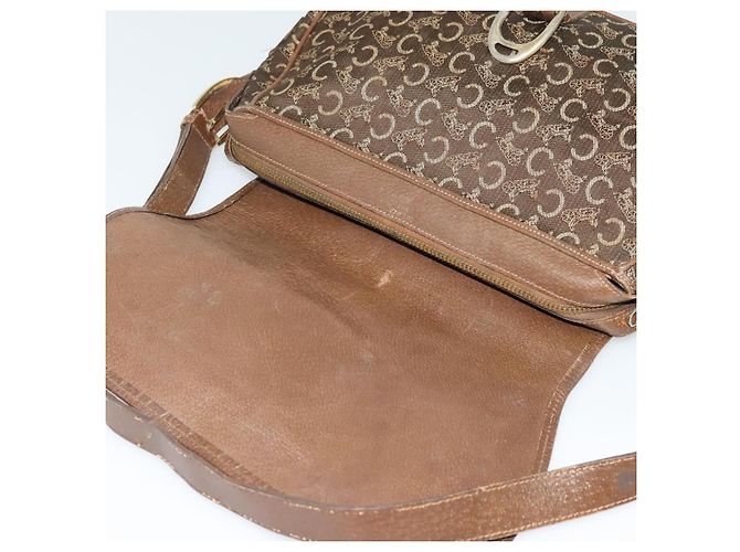 Céline Borsa a spalla Celine C Sulky in tela marrone Auth bs23894 - vista 10