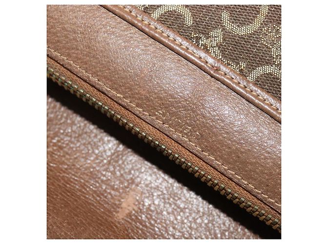 Céline Borsa a spalla Celine C Sulky in tela marrone Auth bs23894 - vista 18
