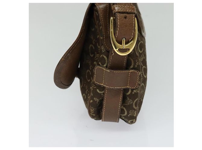 Céline Borsa a spalla Celine C Sulky in tela marrone Auth bs23894 - vista 4