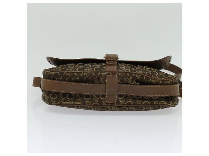 Céline Borsa a spalla Celine C Sulky in tela marrone Auth bs23894 - vista 5