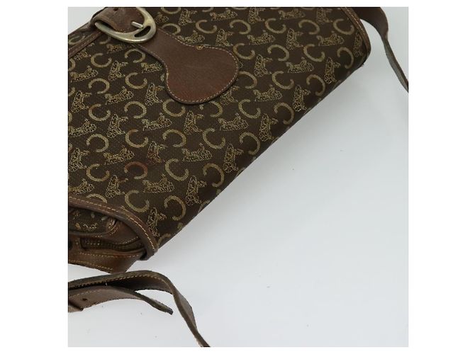 Céline Borsa a spalla Celine C Sulky in tela marrone Auth bs23894 - vista 6
