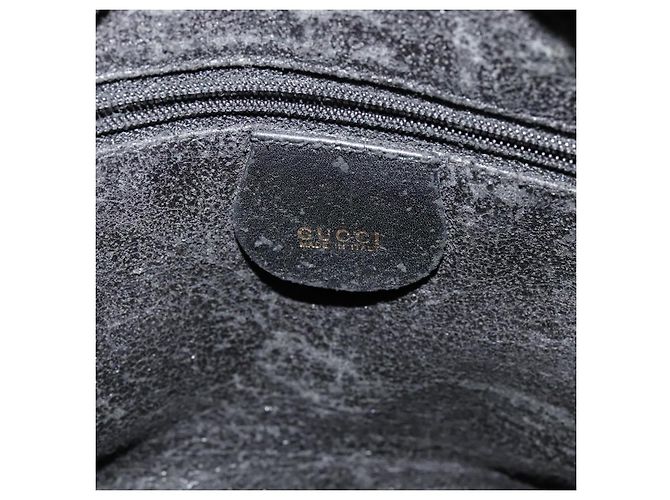 Borsa a mano in pelle GUCCI Bamboo 2 vie nera oro 001 3444 1638 Auth BA755 Nero D'oro - vista 18