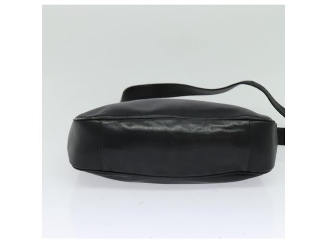 Borsa a mano in pelle GUCCI Bamboo 2 vie nera oro 001 3444 1638 Auth BA755 Nero D'oro - vista 5