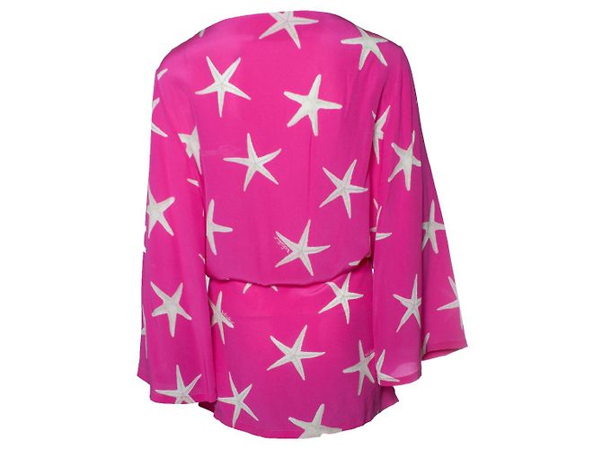 Valentino Garavani, minivestido de seda con estampado de estrella de mar Rosa - vista 3