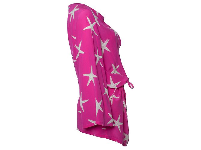 Valentino Garavani, minivestido de seda con estampado de estrella de mar Rosa - vista 4