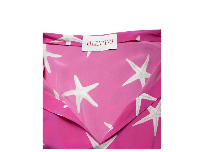 Valentino Garavani, minivestido de seda con estampado de estrella de mar Rosa - vista 8