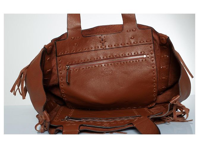 Valentino Garavani, C-Rockee Fransen-Leder-Tasche Braun - Ansicht 10