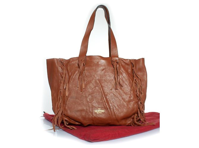 Valentino Garavani, C-Rockee Fransen-Leder-Tasche Braun - Ansicht 3