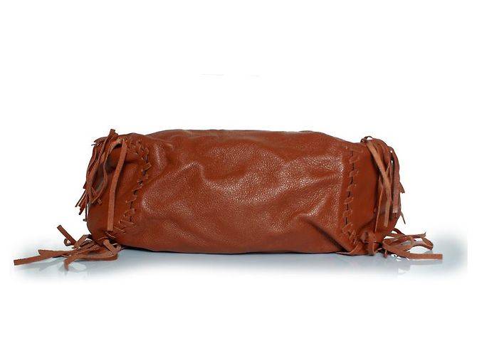 Valentino Garavani, C-Rockee Fransen-Leder-Tasche Braun - Ansicht 4