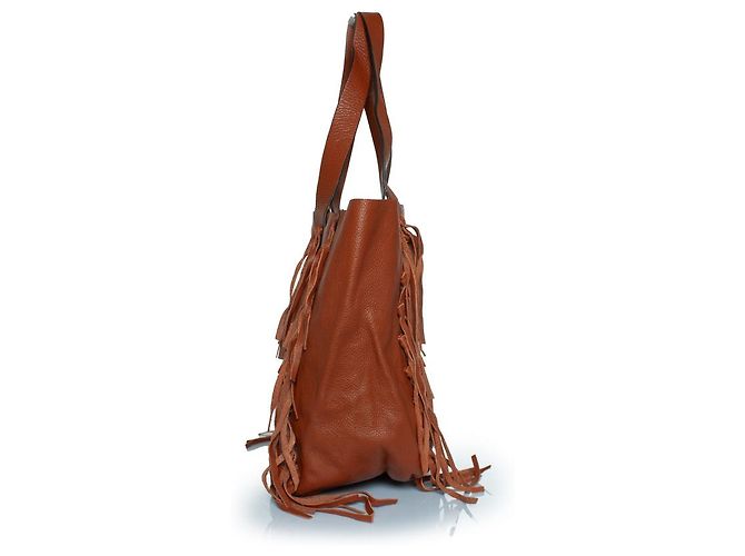 Valentino Garavani, C-Rockee Fransen-Leder-Tasche Braun - Ansicht 5