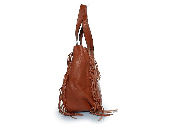 Valentino Garavani, C-Rockee Fransen-Leder-Tasche Braun - Ansicht 6