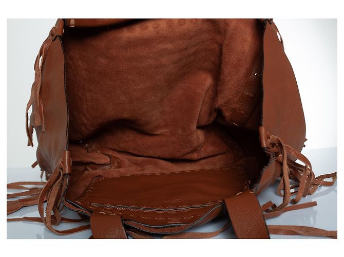 Valentino Garavani, C-Rockee Fransen-Leder-Tasche Braun - Ansicht 7