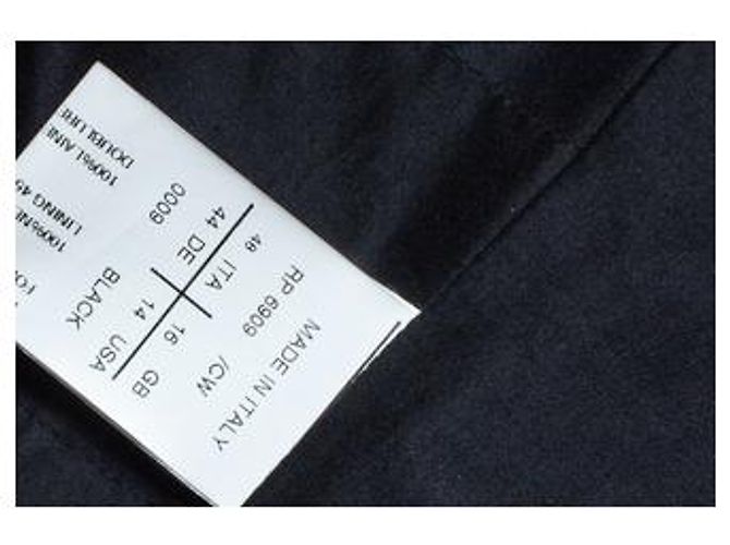 Rick Owens, minimalistischer schwarzer Wollmantel - Ansicht 6