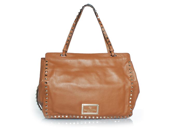 Valentino Garavani, borsa Rockstud in cammello Marrone - vista 2