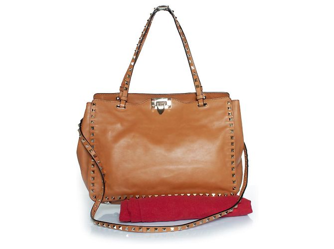 Valentino Garavani, borsa Rockstud in cammello Marrone - vista 3